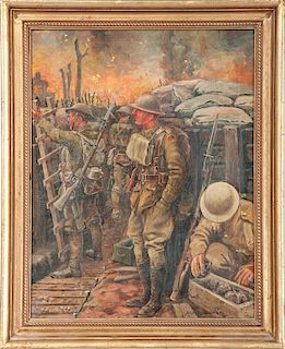 Sidney Corvin, Oil on Canvas, British Infantry Officer