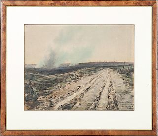 Edward Handley-Read (English, 1870-1935), <I>Tracks of a Tank Towards Delville Wood</I>