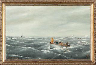 J.S. Ellis, Oil on Board, <i>And Still They Carried On</i>