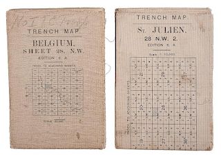 [World War One - Maps] WWI Trench Maps, Belgium and France, Lot of 2