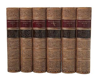 [Literature - Shakespeare - Fine Binding] 6 Volume Shakespeare Presented to Virginia Congressman Involved in the "Trent Affai