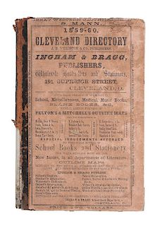 [Americana - Ohio - Cleveland] Scarce Cleveland Directory for 1859-1860 in Original Printed Board Covers - Includes Business