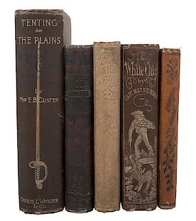 [Americana - Pioneers - West] Group of 5 19th Century Books - Pioneers; Western Adventure; Native Americans; Texas Rangers, C