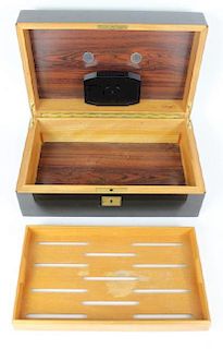 Davidoff Black Lacquered Wood and Brass Humidor