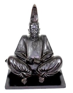 Japanese Bronze Shogun Figure. Unsigned