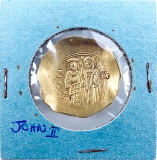 Byzantine Empire: John II (A.D. 1118-1143) Gold Hyperpyron in Coin Display.