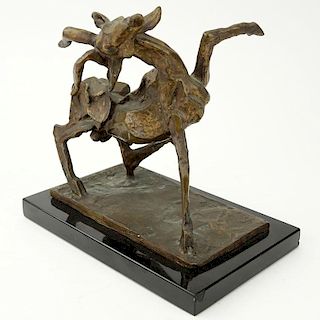 Laura Goodman, American (1910-2004) Mid Century Modern Bronze Sculpture on Marble Base.