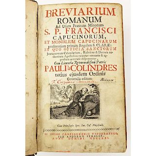 18th Century Book - "Breviarium Romanum"  Francisci Capucinorum. IN-12. Published 1760 -  Andream Stadler.