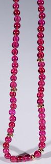 Ruby and gold bead necklace