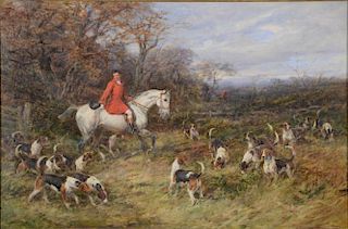 Heywood Hardy (1843-1933), oil on canvas, "The Lost Scent", signed lower left: Heywood Hardy, having William & Son's label on