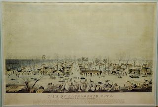 After Geo W. Casilear, "View of Sacramento City" As it appeared during the Great Inundation in January 1850 Levee, Drawn by N