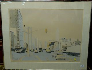 Fairfield Porter (1907-1975), colored lithograph, Sixth Avenue II 1971, pencil signed lower right: Fairfield Porter, marked l