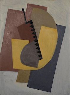 Albert Eugene Gallatin (1882-1952), oil on masonite, Geometric Abstract, signed and dated on verso: A. E. Gallatin Dec. 1936,