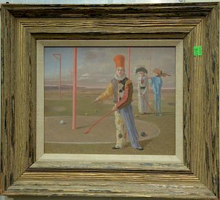 Claude William Harrison (1922-2009), oil on masonite, "Fast Round", signed and dated lower left: Claude Harrison 1984, Frank