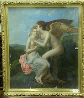 Caroline Duval (19th century), oil on canvas, 19th Century NeoClassical allegorical painting, signed lower right: Caroline Du