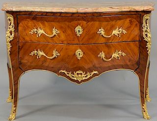 Adrien Delorme, Louis XV kingwood and tulipwood parquetry inlaid commode with ormolu mounts, circa 1745. ht. 34in., wd. 49in.