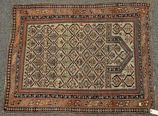 Shirvan prayer rug. 3'6" x 4'5