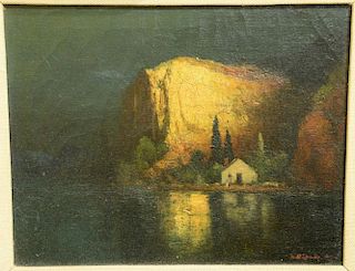 Will Sparks (1862-1937), oil on canvas, Nocturnal Afterglow on Yellow Bluff, signed and dated lower right: Will Sparks 1917,