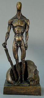 Michael Shacham (b. 1938), bronze, Model for the Unknown Soldier 1979, signed Shacham 1978 #10/15, ht. 22 1/2in., wd. 9 1/4in