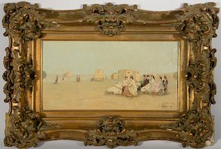 Johannes Evert Hendrik Akkeringa (1861-1942) oil on panel "On the Beach" signed lower right: Akkeringa being sold with origin