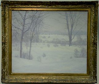 Alfred Jansson (1863-1931), oil on canvas, Winter Landscape, signed lower right: Alfred Jansson 1920, having Grable's Gallery