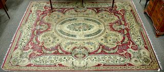 Oriental Aubusson style carpet (one corner partially missing)