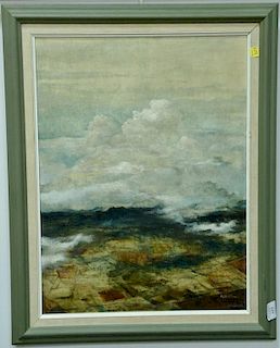 Eric Sloane (1905-1985), oil on canvas board, "Over Cimarron, Skytop Studio Allendale, N.J. 1939" "Autumn Zumulo Numbus 4500