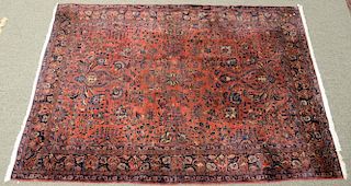 Sarouk Oriental carpet (refringed). 9'7" x 12'3"