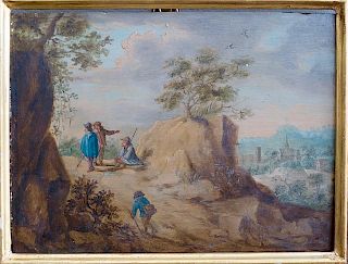 Old Master Flemish landscape Teniers style