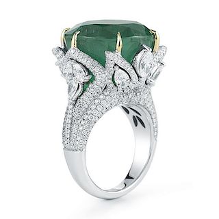 GIA Certified, Emerald & Diamond Ring