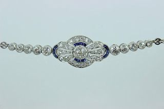 Ladies Vintage Sapphire & Diamond Bracelet.