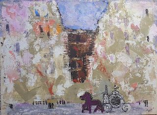 William G. Congdon (1912-1998) Modernist Painting Naples 1945 oil on paper