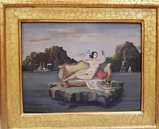 Harold Sterner (American, 1895-1976)  nude surrealist painting