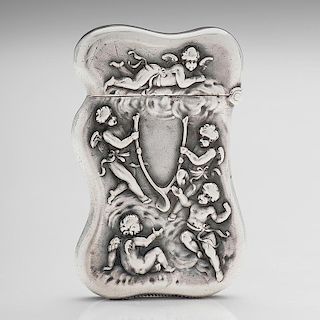 William B. Kerr & Co. Sterling Match Safe with Cherubs