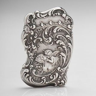 Unger Brothers Sterling Match Safe with Cherub and Venus Decoration