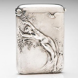 French Silver Nude in Waves Match Safe