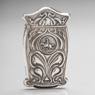 Sterling Match Safe with Equestrian Button