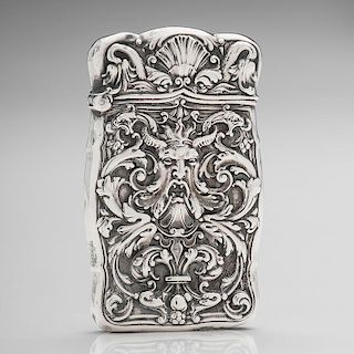 Gorham Sterling Match Safe with Grotesque Decoration