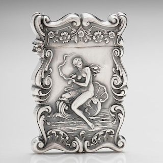 American Sterling Match Safe with Decoration of Venus