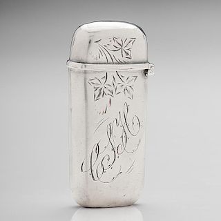 Whiting Sterling Match Safe with Foliate Decoration