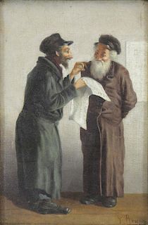 ROSENN, P. Oil on Canvas. Hassids in Conversation.
