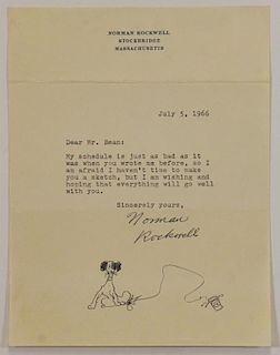 ROCKWELL, Norman. Signed Letter with Ink