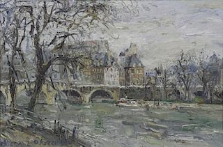 ZAKRZEWSKI, Wlodzimierz. Oil on Canvas. "Paris