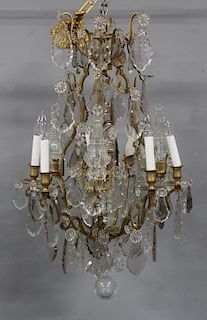 Attributed To BACCARAT Gilt Bronze and Crystal