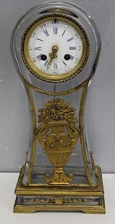 BACCARAT. 19th Cent Bronze Mounted Crystal Clock.