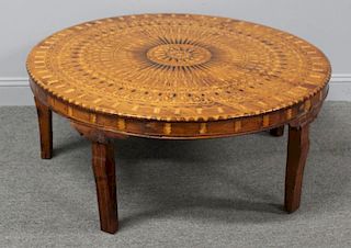 Antique Continental Marquetry Inlaid Coffee Table