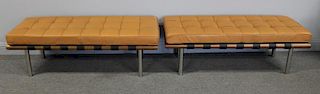 Pair of Midcentury Style Leather Upholstered