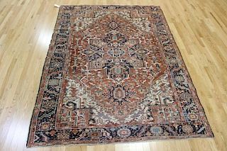 Antique and Finely Woven Heriz Carpet .
