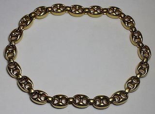 JEWELRY. Italian 18kt Gold "Gucci Link" Necklace.