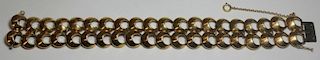 JEWELRY. 14kt Gold Openwork Double Band Bracelet.